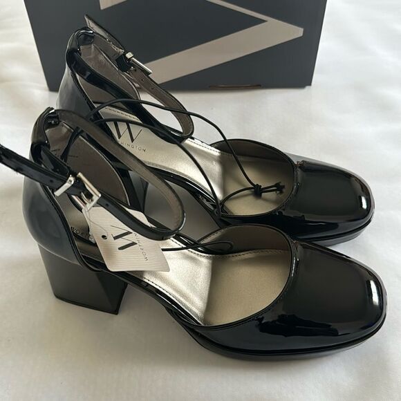 Black Patent Platform Pumps Womens 8 Worthington - Picture 1 of 6